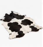 Authentic Classic Black and White Spotted Cowhide Area Rug – Genuine Holstein Leather Accent Mat