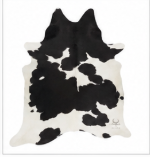 Classic Black and White Cowhide Rug - Genuine Natural Leather Area Rug