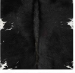 Genuine Jet Black Cowhide Rug | White Peppered Rimmed Leather Area Rug | Modern Black & White Western Cowskin Carpet for Living Room