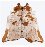 Brown & White Speckled Cowhide Rug | Genuine Natural Cow Skin Rug | Western Farmhouse Area Rug | Real Leather Hide Carpet