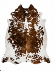 Authentic Brown and White Spotted Cowhide Area Rug – Genuine Salt & Pepper Pattern Leather Mat