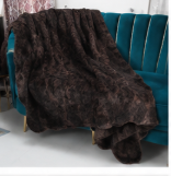 Authentic Dark Brown Stenciled Cowhide Rug -  Printed Leather Area Rug