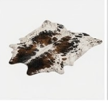 Genuine Tricolor Dark Brown & Black Speckled Cowhide Rug | Natural Salt and Pepper Spotted Cowskin Area Rug | Rustic Leather Carpet for Living Room