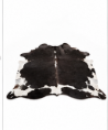 Authentic Black and White Salt & Pepper Cowhide Area Rug – Genuine Speckled Leather Accent Mat
