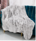 Authentic White and Grey Stenciled Cowhide Rug -  Printed Leather Area Rug
