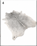 Authentic Light Grey & White Salt Pepper Cowhide Area Rug – Genuine Natural Leather Accent Mat