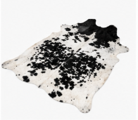 Authentic Black and White Speckled Cowhide Rug -  Leather Area Rug