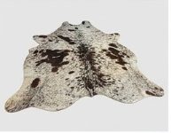 Genuine Salt & Pepper Cowhide Rug | Dark Brown & Off-White Speckled Cowskin Area Rug | Rustic Modern Western Leather Carpet