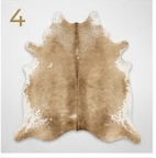 Light Beige & White Cowhide Rug - Genuine Soft Palomino Leather Area Rug