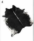 Authentic Jet Black & White Speckled Spine Cowhide Area Rug – Genuine Leather Accent Mat