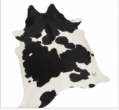 Classic Black and White Cowhide Rug - Genuine Natural Leather Area Rug