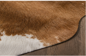 Natural Chestnut Brown and White Cowhide Rug, Genuine Hair-on-Hide Area Rug