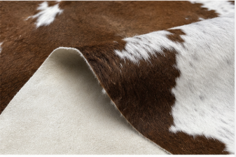 Authentic Brown and White Cowhide Rug -  Leather Area Rug