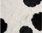 Genuine Black and White Cowhide Rug | Natural Spotted Cow Skin Area Rug | Classic Holstein Pattern Leather Carpet for Living Room