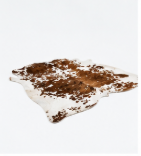 Authentic Chestnut & White Speckled Cowhide Area Rug – Genuine Tricolor Leather Accent Mat