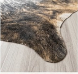 Genuine Brown Brindle Cowhide Rug | Natural Honey & Dark Striped Cow Hide Leather Area Rug | Exotic Western Living Room Floor Decor