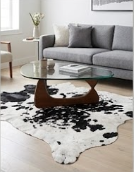 Genuine Black & White Peppered Cowhide Rug | Black Saddle Speckled Area Rug | Natural Salt and Pepper Cowskin Floor Carpet