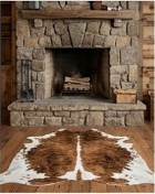 Authentic Chestnut Brown & White Spine Cowhide Area Rug – Genuine Natural Leather Accent Mat