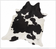 Classic Black and White Cowhide Rug - Genuine Natural Leather Area Rug
