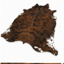 Brown Brindle Cowhide Rug - Genuine Dark Chestnut Leather Area Rug