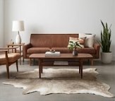 Authentic Taupe Grey & Beige Cowhide Area Rug – Genuine Natural Leather Accent Mat