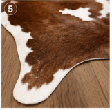 Genuine Brown and White Cowhide Rug | Chestnut Tan & Pure White Leather Area Rug | Classic Western Cowskin Floor Carpet