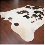 Genuine Dark Brown & White Spotted Cowhide Rug | Natural Brown Holstein Cowskin Area Rug | Rustic Modern Farmhouse Decor Carpet