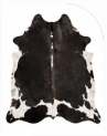 Authentic Black and White Salt & Pepper Cowhide Area Rug – Genuine Speckled Leather Accent Mat