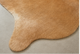 Light Brown Cowhide Rug - Genuine Caramel Tan Leather Area Rug