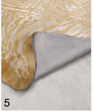 Authentic Tan and White Stenciled Cowhide Rug - Printed Leather Area Rug
