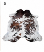 Tricolor Cowhide Rug - Genuine Leather Brown, Black & White Area Rug
