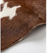 Genuine Chestnut Brown & White Cowhide Rug | Natural Tri-Color Spotted Cowskin Area Rug | Rustic Leather Carpet for Living Room