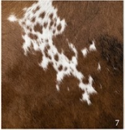 Genuine Brown & White Cowhide Rug | Natural Chestnut Leather Area Rug | White Rimmed Western Cowskin Carpet for Living Room