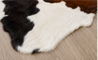 Authentic Tricolor Cowhide Rug -  Black, Brown & White Area Rug