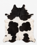 Authentic Classic Black and White Spotted Cowhide Area Rug – Genuine Holstein Leather Accent Mat