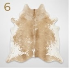 Light Beige & White Cowhide Rug - Genuine Soft Palomino Leather Area Rug