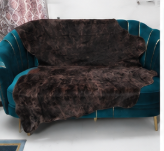 Authentic Dark Brown Stenciled Cowhide Rug -  Printed Leather Area Rug