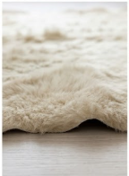 Cream Champagne Cowhide Rug - Genuine Blonde Beige Leather Area Rug