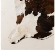Authentic Dark Chocolate Brown & White Cowhide Area Rug – Genuine Natural Leather Accent Mat
