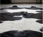 Genuine Black and White Cowhide Rug | Natural Spotted Cow Skin Area Rug | Classic Holstein Pattern Leather Carpet for Living Room