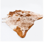 Brown & White Speckled Cowhide Rug | Genuine Natural Cow Skin Rug | Western Farmhouse Area Rug | Real Leather Hide Carpet