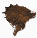 Brown Brindle Cowhide Rug - Genuine Dark Chestnut Leather Area Rug