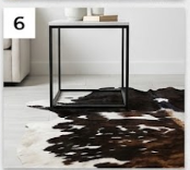 Genuine Tricolor Cowhide Rug | Black, Dark Brown & White Spotted Leather Area Rug | Authentic Symmetrical Cowskin Floor Carpet