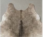 Authentic Taupe Grey & Beige Cowhide Area Rug – Genuine Natural Leather Accent Mat