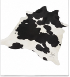 Classic Black and White Cowhide Rug - Genuine Natural Leather Area Rug