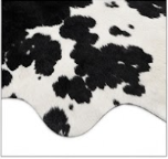 Genuine Black and White Cowhide Rug | Natural Spotted Holstein Pattern Cowskin Area Rug | Modern Leather Carpet for Living Room