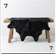 Genuine Solid Black Cowhide Rug | Natural All-Black Leather Area Rug | Modern Minimalist Cow Skin Floor Carpet for Living Room