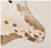 Authentic Dark Chocolate Brown & White Cowhide Area Rug – Genuine Natural Leather Accent Mat