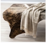 Genuine Brown Brindle Cowhide Rug | Natural Honey & Dark Striped Cow Hide Leather Area Rug | Exotic Western Living Room Floor Decor