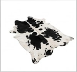 Genuine Black and White Cowhide Rug | Natural Spotted Holstein Pattern Cowskin Area Rug | Modern Leather Carpet for Living Room
